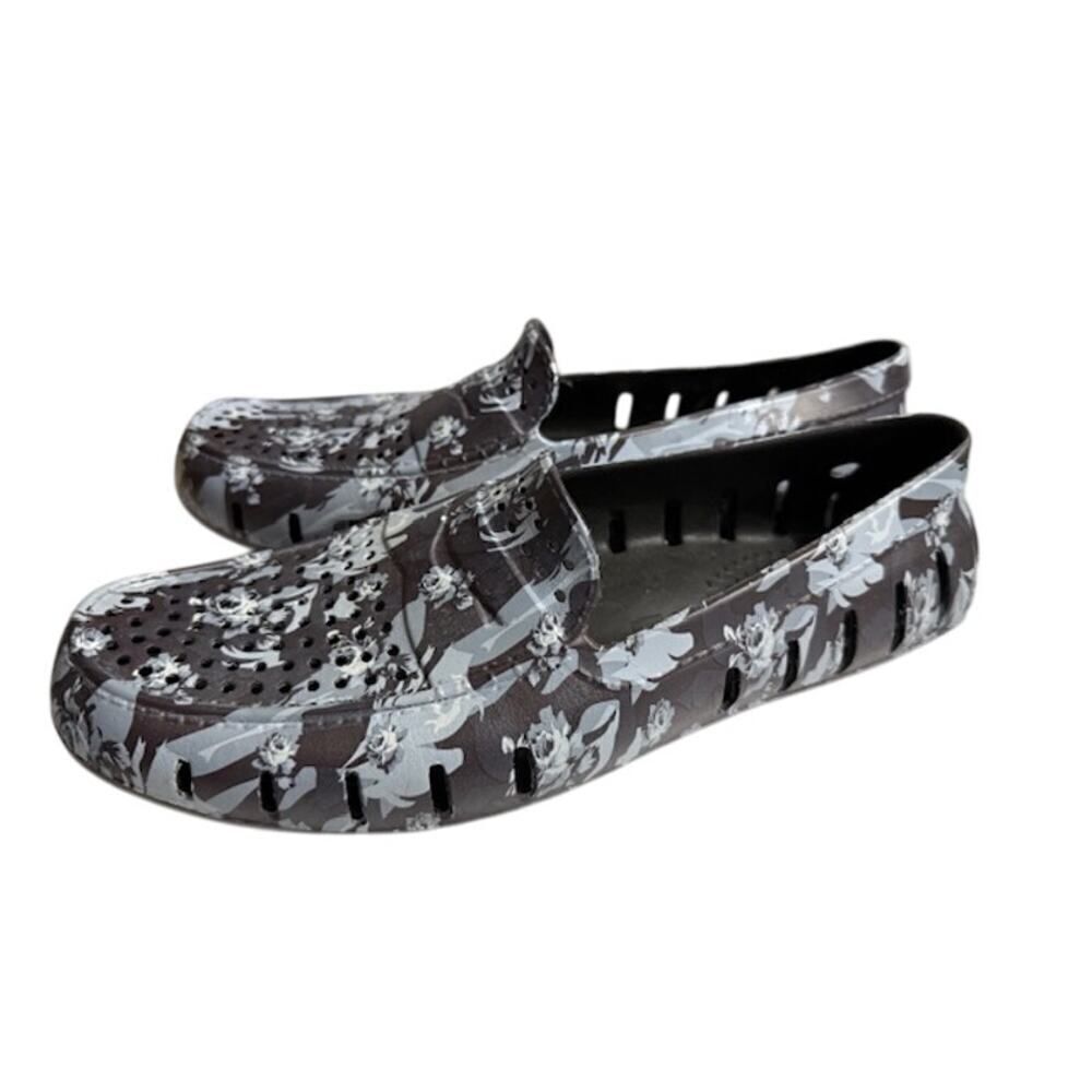 Floafers Country Club Driver Blue Floral Camo Mens Size 10 Casual Slip On Shoes